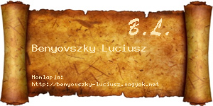 Benyovszky Luciusz névjegykártya